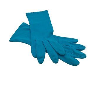 Day Gloves Womens Size 6 Vintage 1950s Aqua Blue Scalloped Edge Kayser Roth 9.5